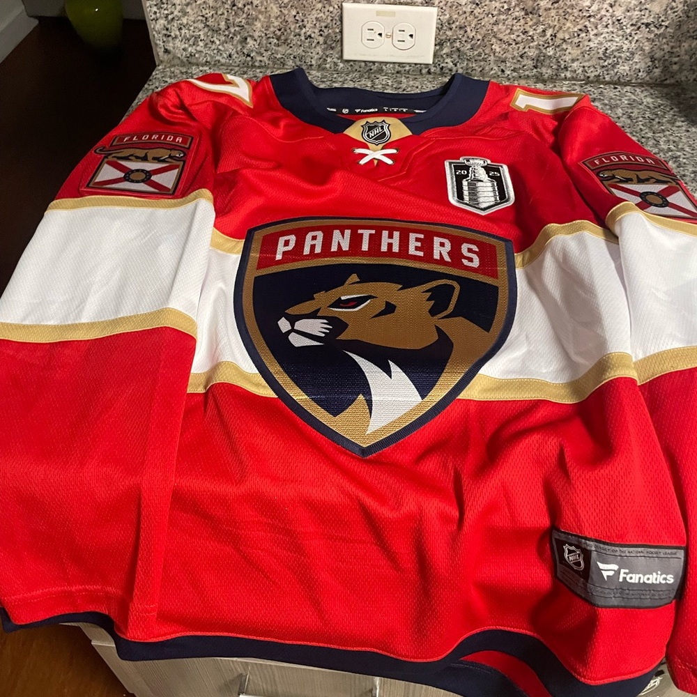 Fanatics Florida Panthers Red and Gold Jersey